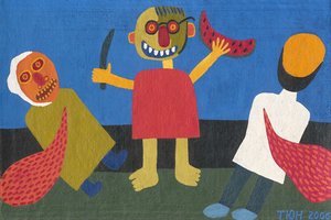 Self-portrait With Malevich And Van Gogh — Yury Tatianin