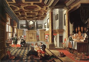 Renaissance Interior With Banqueters — Bartholomeus Corneliszoon Van Bassen