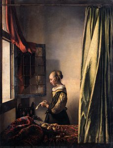 Pigen Der Læser Et Brev Ved Åbent Vindue — Johannes Vermeer