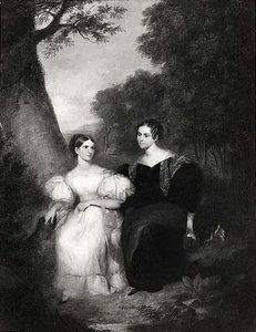 Portrait Of The Artist's Wife And Her Sister, (painting) — Asher Brown Durand