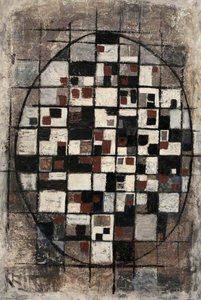 Abstract Composition With Grid And Oval — Trevor Stubley