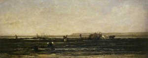 Fisher Folk Gathering Seaweed, Villerville — Charles-françois Daubigny