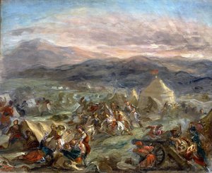 Botzaris Surprend Le Camp Turc Et Tombe Mortellement Blessé — Eugène Delacroix