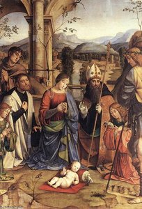 Adoration Of The Child (detail) — Francesco Francia (francesco Raibolini)