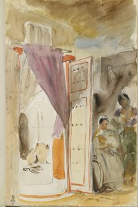 Folio 57, Zwei Frauen In Einem Haus — Eugène Delacroix
