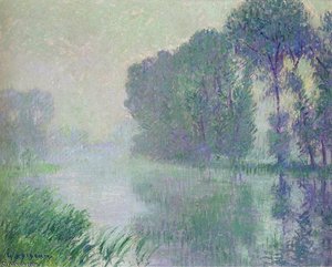 By The Eure River. Afternoon Fog Effect — Gustave Loiseau