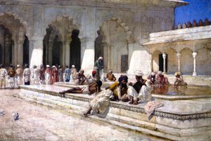 The Hour Of Prayer At Moti Mushid (the Pearl Mosque), Agra — エドウィン・ロード・ウィークス