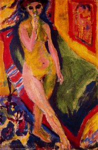 Ragazza Nuda Con Divano Verde — Ernst Ludwig Kirchner