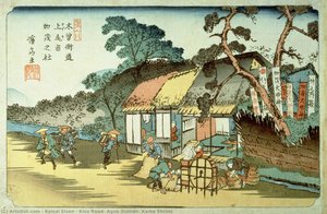Kiso Road, Ageo Station, Kamo Shrine — Keisai Eisen