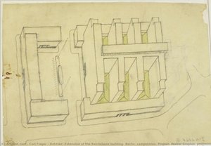Untitled (extension Of The Reichsbank Building, Berlin, Competition. Project: Walter Gropius, Preliminary Design Sketch) — Carl Fieger