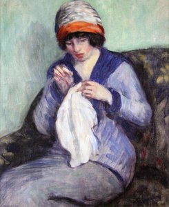 Girl Sewing — Lucien Abrams