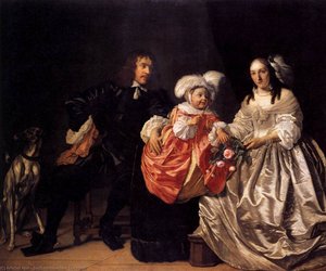 Pieter Lucaszn Van De Venne With Anna De Carpentier And Child — Bartholomeus Van Der Helst