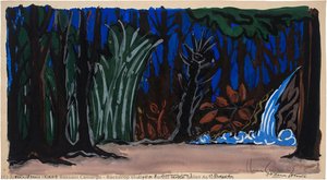 Backdrop Study For Forest In The Ballet As Icamiabas — Iberê Bassani Camargo