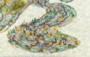 Herring Grows Two Arms And Becomes Half-human, Half-fish (details) — Wu Jian’an