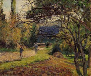 Die Kleine Brücke, Pontoise — Camille Pissarro