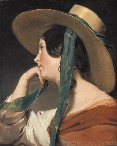 Maiden With A Straw Hat — Friedrich Ritter Von Amerling