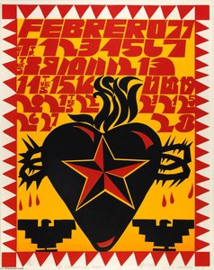 El Corazon Del Pueblo, From Méchicano 1977 Calendario — Carlos Almaraz
