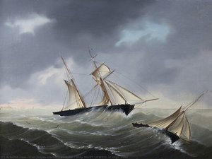 Ship Mary Lowell In High Seas — Carl Justus Harmen Fedeler