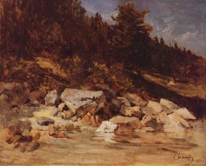 German Geröll Am Ufer Des Hintersees — Carl Eduard Schuch