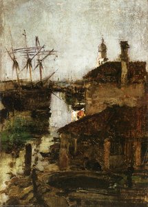 Ship And Dock, Venice — John Henry Twachtman