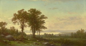 River Landscape With Sheep — John William Casilear