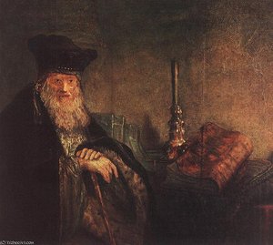 Old Rabbi (detail) — Rembrandt Van Rijn