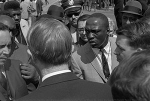Byrd Brown And Nate Smith Talk To David W. Craig During Pittsburgh Peace March — Charles Martin Hardie