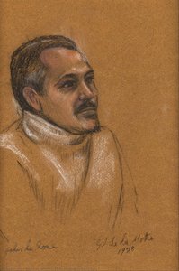 Pastel Drawing Of John La Rose — Gordon De La Mothe