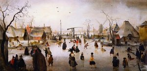 Ice Skating In A Village — Hendrick Avercamp