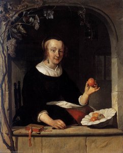 Dame Assise À Une Fenêtre — Gabriel Metsu