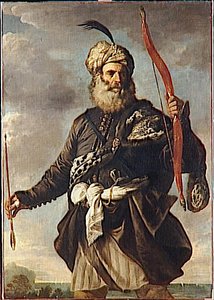 Figure De Guerrier Oriental Tenant Un Arc — Da Pier Francesco Mola
