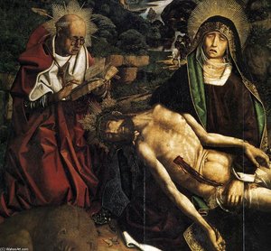 Pietà Of Canon Luis Desplá (detail) — Bartolomé Bermejo