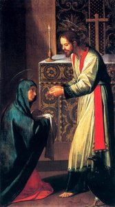San Juan Evangelista Dando La Comunión A La Virgen — Alonzo Cano
