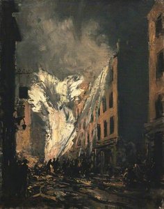A Blazing Gas Main In Old Compton Street, London W1 — Reginald Mills