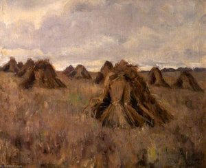 Stooks In A Field — Margaret L. R Tudor