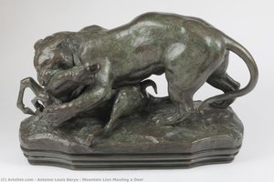 Mountain Lion Mauling A Deer — Antoine-louis Barye