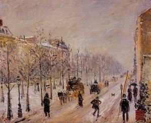 The Outer Boulevards, Snow Effect — Camille Pissarro