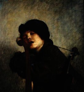The Little Violinist Sleeping — Ernest Hébert (antoine Auguste Ernest Hebert)
