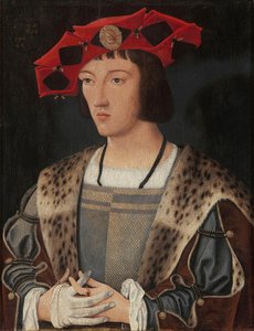 Portrait Of A Man Putting On A Glove — Jan Mostaert