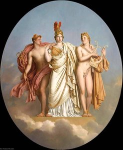 Minerva Between Apollo And Mercury — Anne-louis Girodet