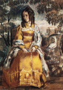 Lady By The Tapestry — Viktor Elpidiforovich Borisov Musatov