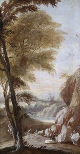 Travellers Resting In A Mountainous Landscape — Robert Robinson