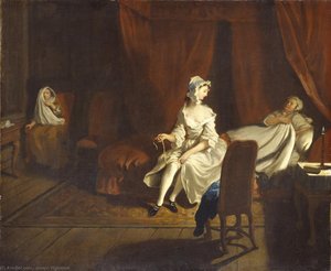 Pamela In The Bedroom With Mrs Jewkes And Mr B — Joseph Highmore