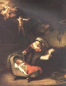 The Holy Family With Angels — Rembrandt Van Rijn
