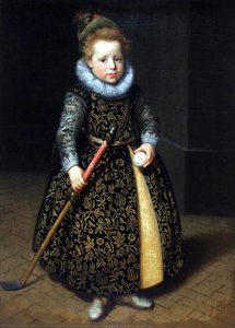 Portrait Of A Four-year Old Boy With A Club And Ball — Paulus Moreelse