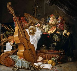 Vanitas Still-life With Musical Instruments — Cornelis De Heem