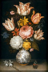 Bouquet Of Flowers In A Chinese Vase (36.5 X - (25.7)) — Ambrosius The Elder Bosschaert