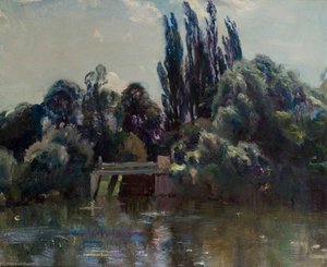 Langham Mill Pool On The Stour — Sir Alfred James Munnings