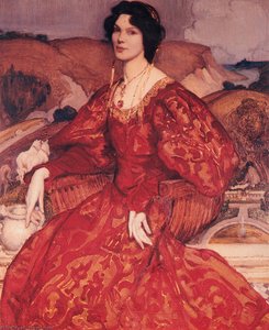 Sybil Walker In Red And Gold Dress — George Washington Thomas Lambert