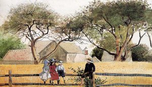 Children On A Fence — Winslow Homer